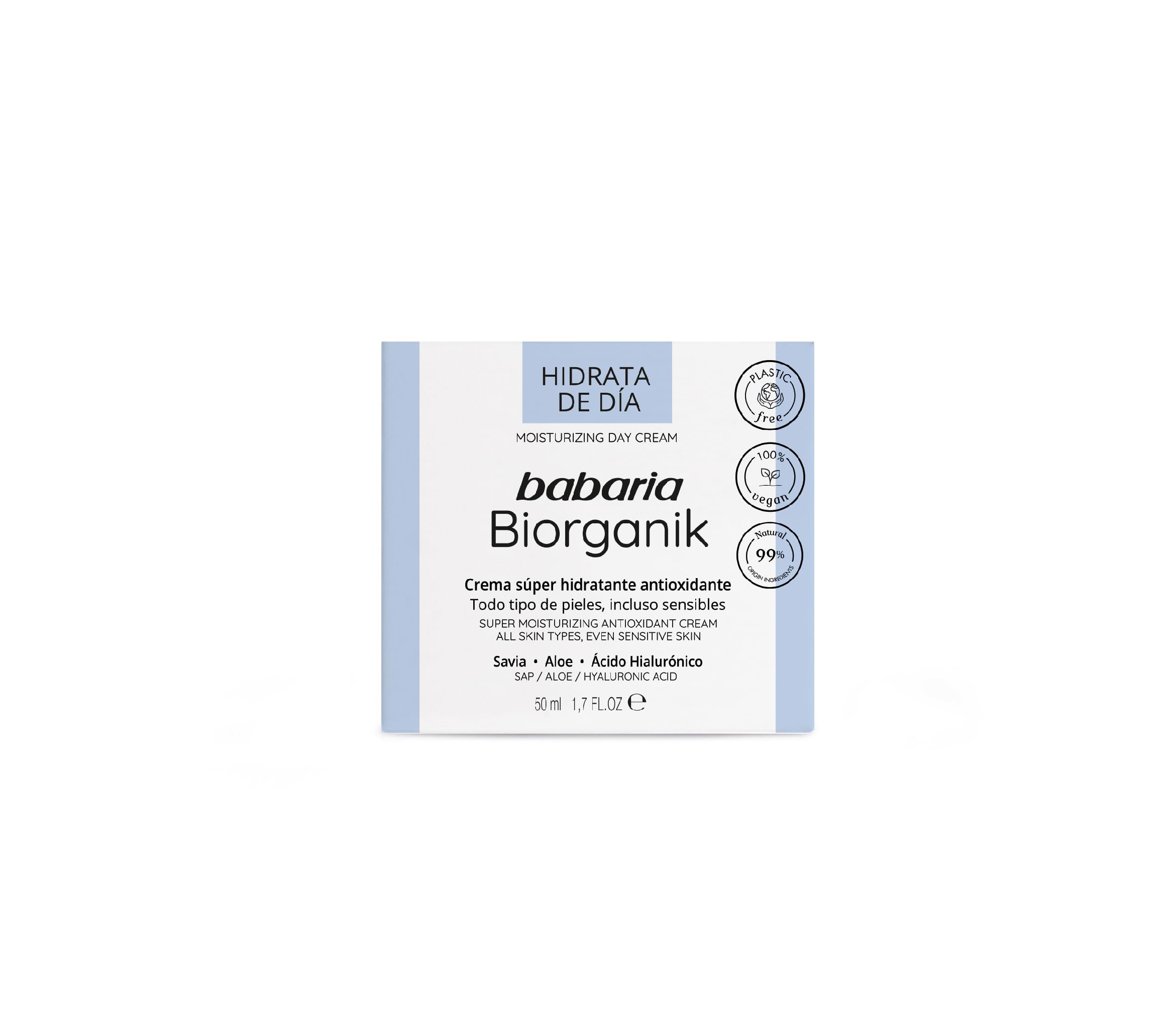 BABARIA BIO Day Moisturizing Face Cream - 50ml, Negro, One Size