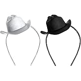 phnydreg 2Pcs Cowboy Mini Hat Headbands Cowgirl Mini Hat Headbands Accessories for Women Girls Birthday Western Cowboy Party