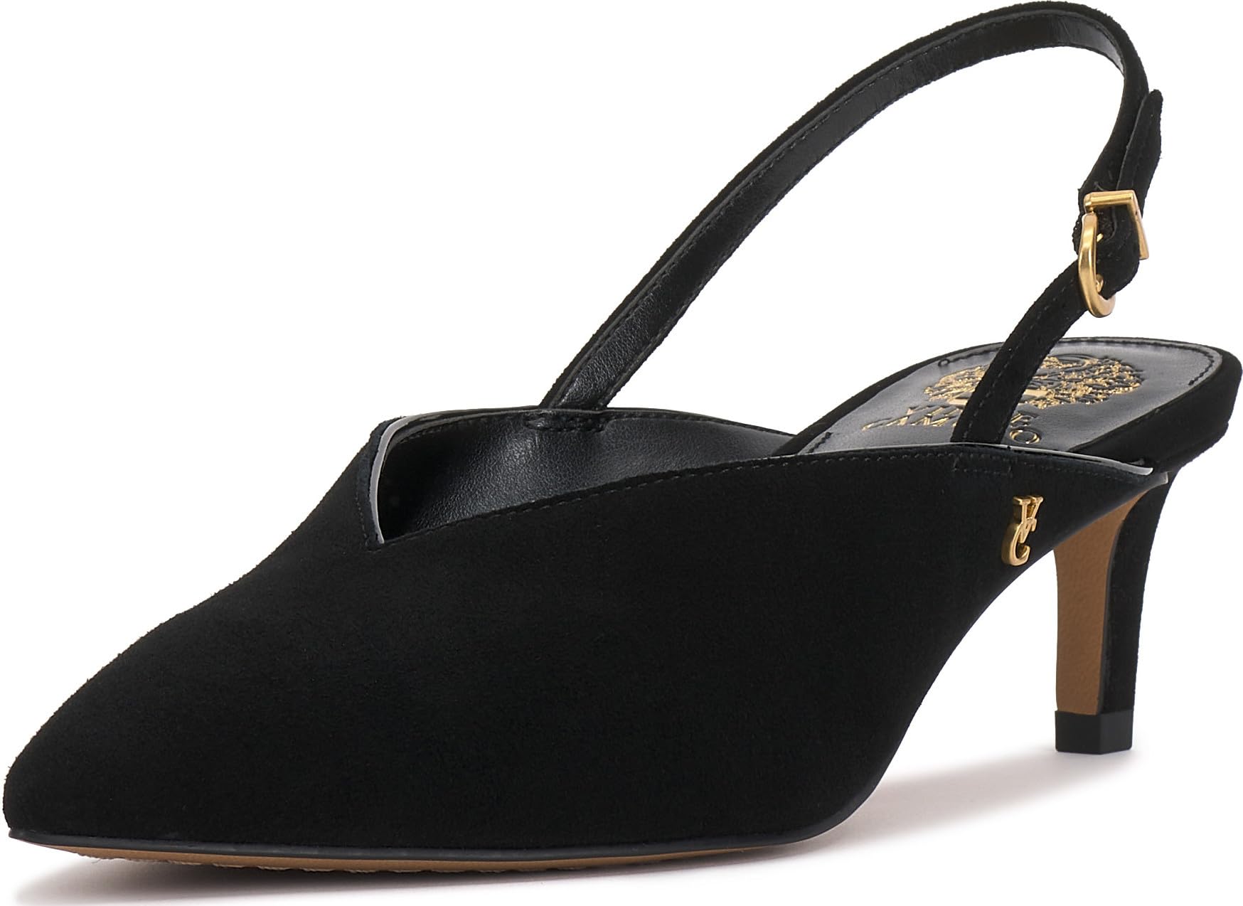 Vince Camuto Women's Kylien Pump, Black Suede, 8