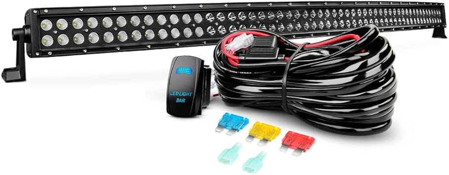Nilight Zh119 54inch 54 Inch 312w Curved Spot Flood Combo Bar Led Off Road Driving Light And 1pc 14awg 12v 5pin Rocker Switch Wiring Harness Kit 1