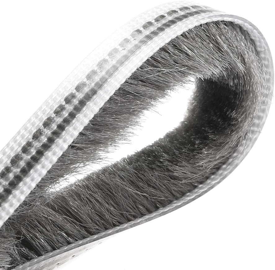 sourcing map Brush Weather Stripping, 5M/16.4Ft Card-Slot Seal Strip Pile Weatherstrip Sweep Elastic Brush for Door Window 6x8mm/WxH - Image 5