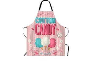 WONDERTIFY Cartoon Candy Apron,Sweet and Colorful Candy Pink Background Bib Apron with Adjustable Neck for Men Women,Suitable for Home Kitchen Cooking Waitress Chef Grill Bistro Baking Apron