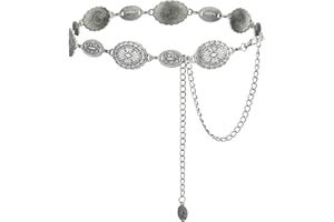 TOPACC Western Metal Concho Belt for Women Cowgirl Chain Belts for Dresses Jeans Country Concert Outfit