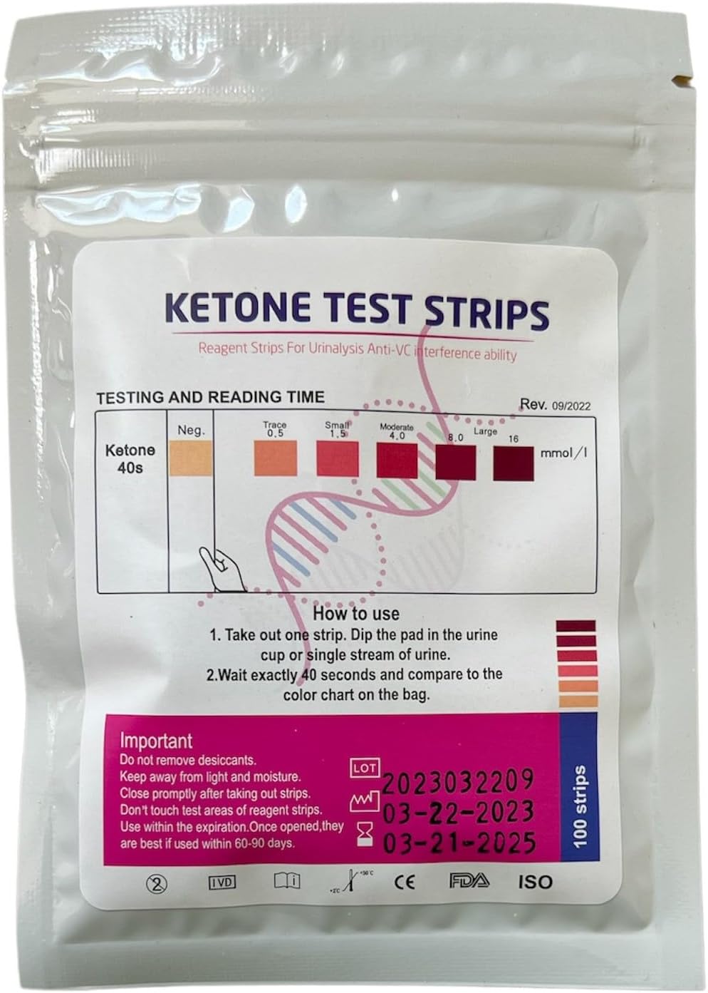 MediMad Ketone Test Strips 100 Urine Ketone UTI DKA Monitoring
