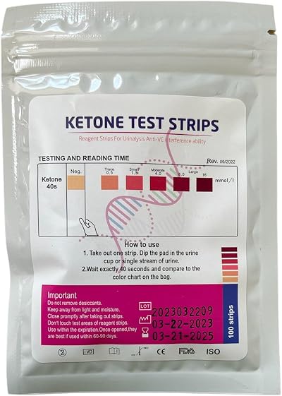 MediMad Ketone Test Strips 100 Urine Ketone UTI DKA Monitoring