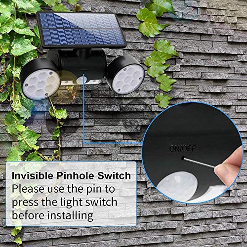 OUKANING Solar Lights Outdoor Motion Sensor Solar Garden 30 LED Super Bright with Solar IP65 Waterproof Wall Lamp Outdoor Lamps 360 ° Rotatable Dual Headlight for Garage