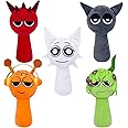 RWSEFK Sprunki Game Plush, Sprunki Toys Plush,Soft Stuffed Animal Pillow Doll Christmas Birthday Gifts for Adult Kids(5PCS)