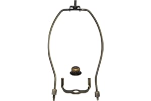 Creative Hobbies® 8 Inch Lamp Harp Kit - Regular Weight, Polished Finish | Harp, Finial and Harp Base Set for Table and Floor Lamps (Antique)