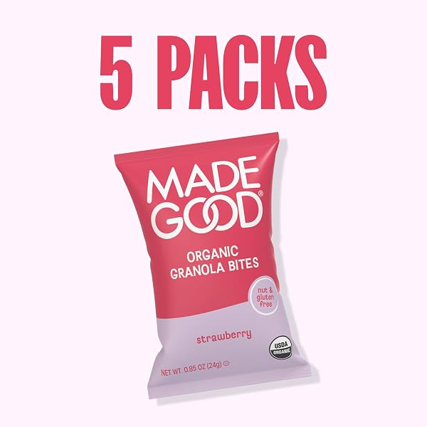 MADEGOOD ORGANIC STRAWBERRY GRANOLA BITES, 5CT X 0.85OZ
