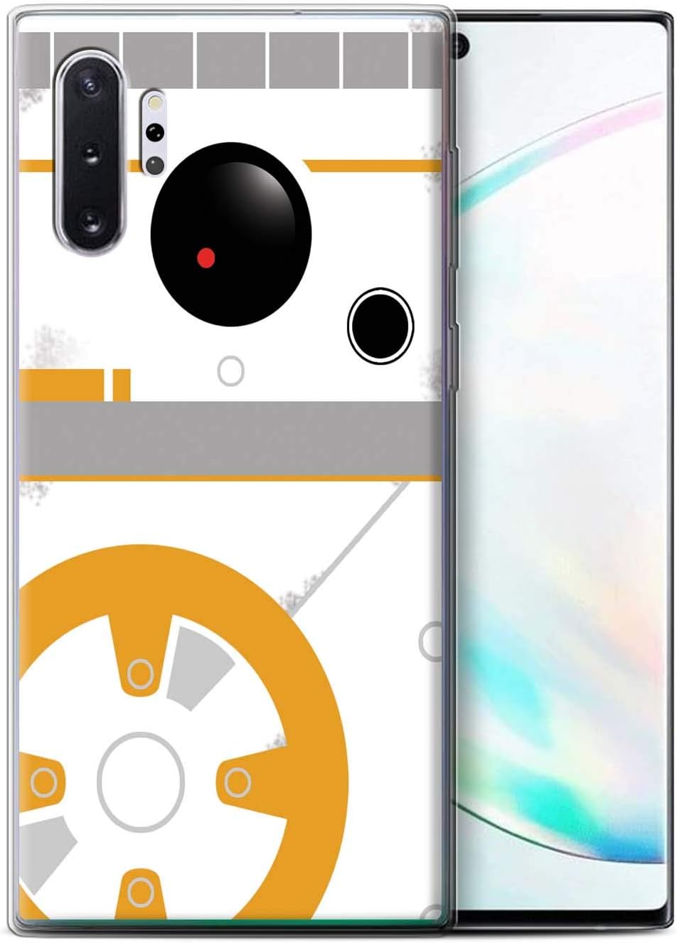eSwish Gel TPU Phone Case/Cover for Samsung Galaxy Note 10+/Plus/5G / BB Droid Art Inspired Design/Cute Sci-Fi Faces Collection
