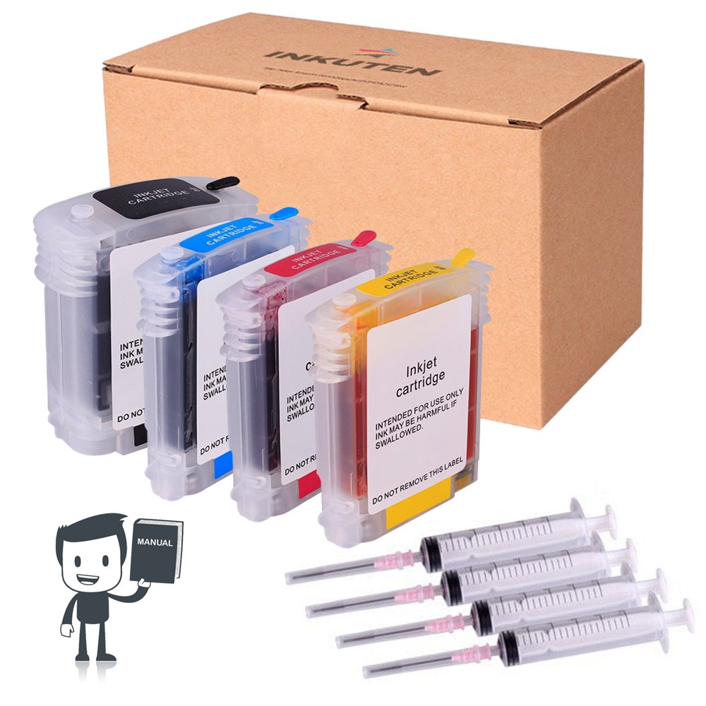 Amazon.com: INKUTEN - 4 Refillable Cartridges for HP 940 940XL Auto Reset  Chips ARC (Pre-Filled) Dye ink - for use in OfficeJet Pro 8000, 8500, ...