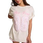 Victoria's Secret Pink Women's Oversized Campus Cotton T-Shirt