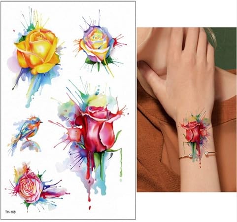 Adgkitb 3pcs Faux Tatouages Temporaires Autocollants Fleurs