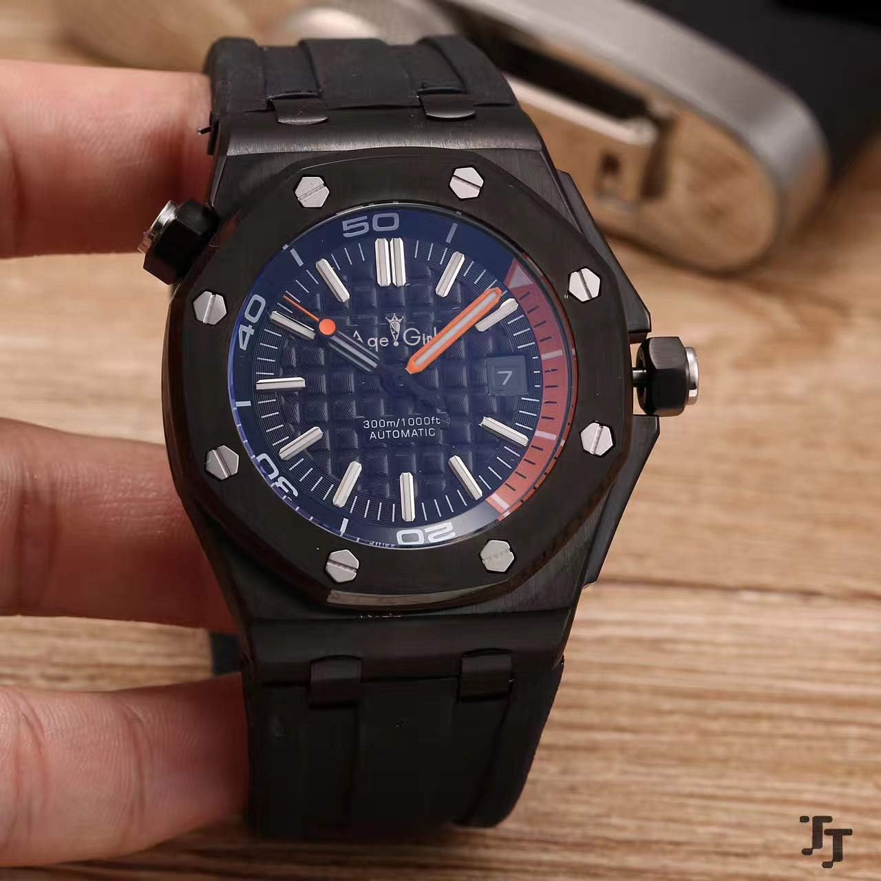 CWTCHY Brand Men Stainless Steel Automatic Mechanical Watch Diver Sapphire Sport Watches Full Black Rubber