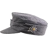 ACTJ.M WWII WW2 German M1943 Hat Grey with Edelweiss Mountain Badge