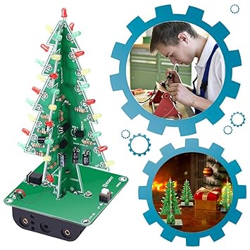 Is Icstation Diy 3d Xmas Tree Soldering Practice Electronic Science Assemble Kit 3 Color Flashing Led Pcb Solder Tool