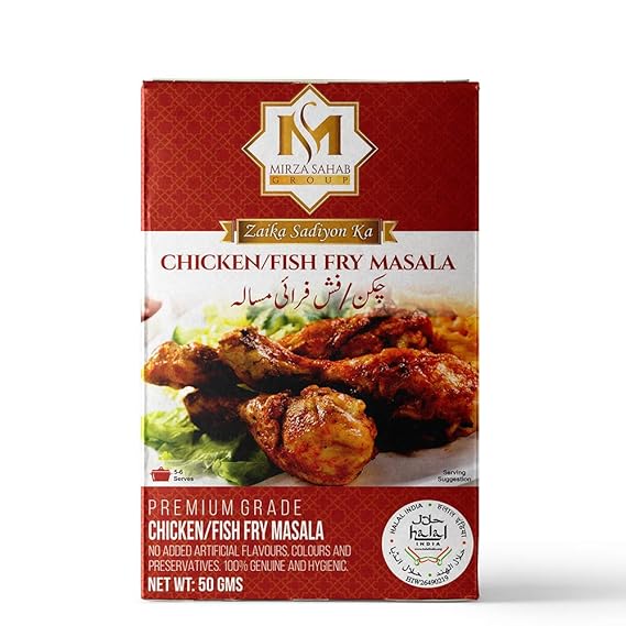 Mirza Sahab Chicken/Fish Fry Masala 50g (Pack of 6 x 50g Boxes)