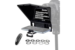 Desview T2 Teleprompter, 8 inch HD Display Glass, Teleprompter with Remote Control, Compatible with iPhone/ipad/DSLR Cameras,App Compatible with iOS/Android, Easy Assembly for Online Teaching