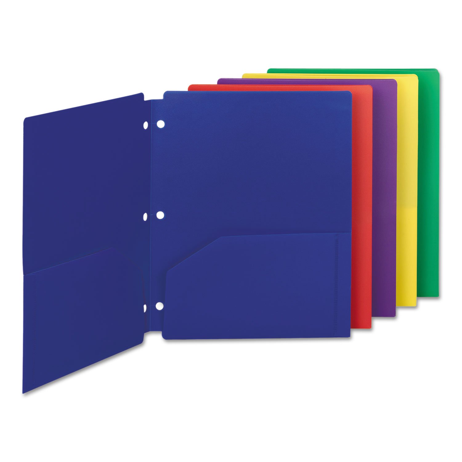 Smead Poly Snap-in Two-Pocket Folder, Letter Size, Assorted Colors, 10 per Pack (87939)
