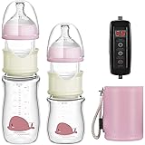AIKEBAO Heating Constant Temperature Baby Bottle Gift Set 5 & 8 oz,Baby Bottle Mixer/Formula Mixing Bottle,Portable/Formula M