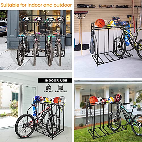 sanheshun Garage Bike Rack, 4 Bicycle Organizer Bike Floor Stand for