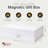 Thepaperbagstore White Extra Large Luxury Magnetic Gift Box 42x32x12cm view 2