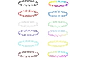 12PC Choker Necklace for Women - Classic Stretch Colorful Gothic Collar Tattoo Necklace - Suitable for teenagers and Women