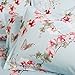 Vaulia Lightweight Microfiber Duvet Cover Set, Floral Pattern Design, Blue - King Size