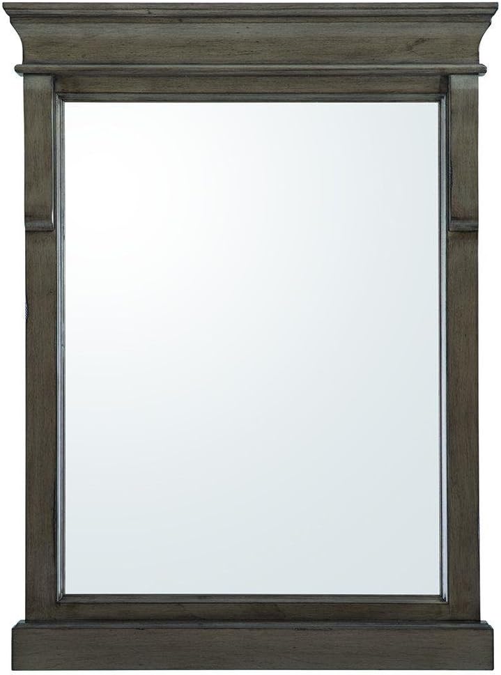 Home Decorators Collection Naples 32 in. L x 24 in. W Wall Hung Mirror in Distressed Grey