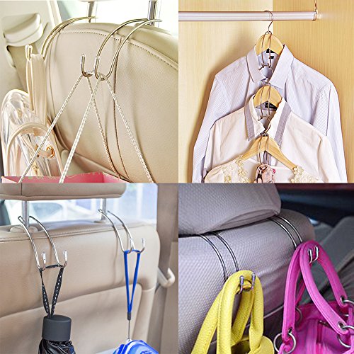 image for 10 Packs Vehicle Headrest Hooks, DaKuan Durable Seat Hanger for Hangin