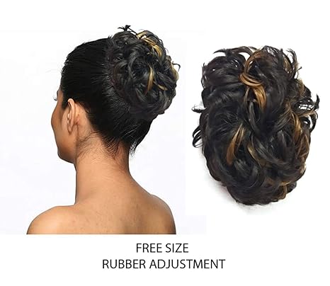 Stylera Women S Curly Bridal Rubber Hair Bun Wig Golden Brown