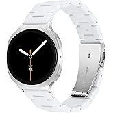 G-ficu Resin Band for Samsung Galaxy Watch 8 Band 40mm 44mm/Galaxy Watch 8 Classic Band 46mm Women Men, Lightweight Replacement Bracelet Strap for Samsung Watch 8 Bands-White