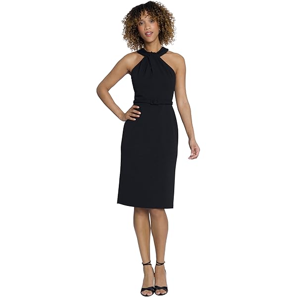 white christmas dresses Oaklynn Midi Sheath Illusion Dress Short Sleeve main image 0