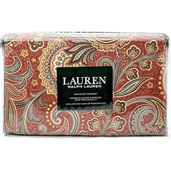 Amazon.com: Ralph Lauren Red Green Blue Gold Paisley Duvet