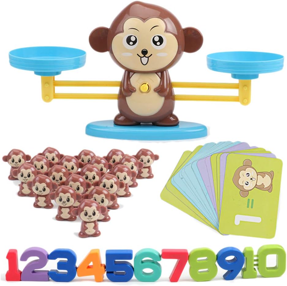 RetroFun Monkey Balance Math Game, Digital Addition and Subtraction Math Scales Toys Early Learning Educational Toys for Boys and Girls