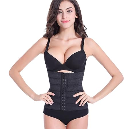 1 Bauchgurt, woaills Latex Gummi Taille Körper Korsett Body Shaper 3XL schwarz