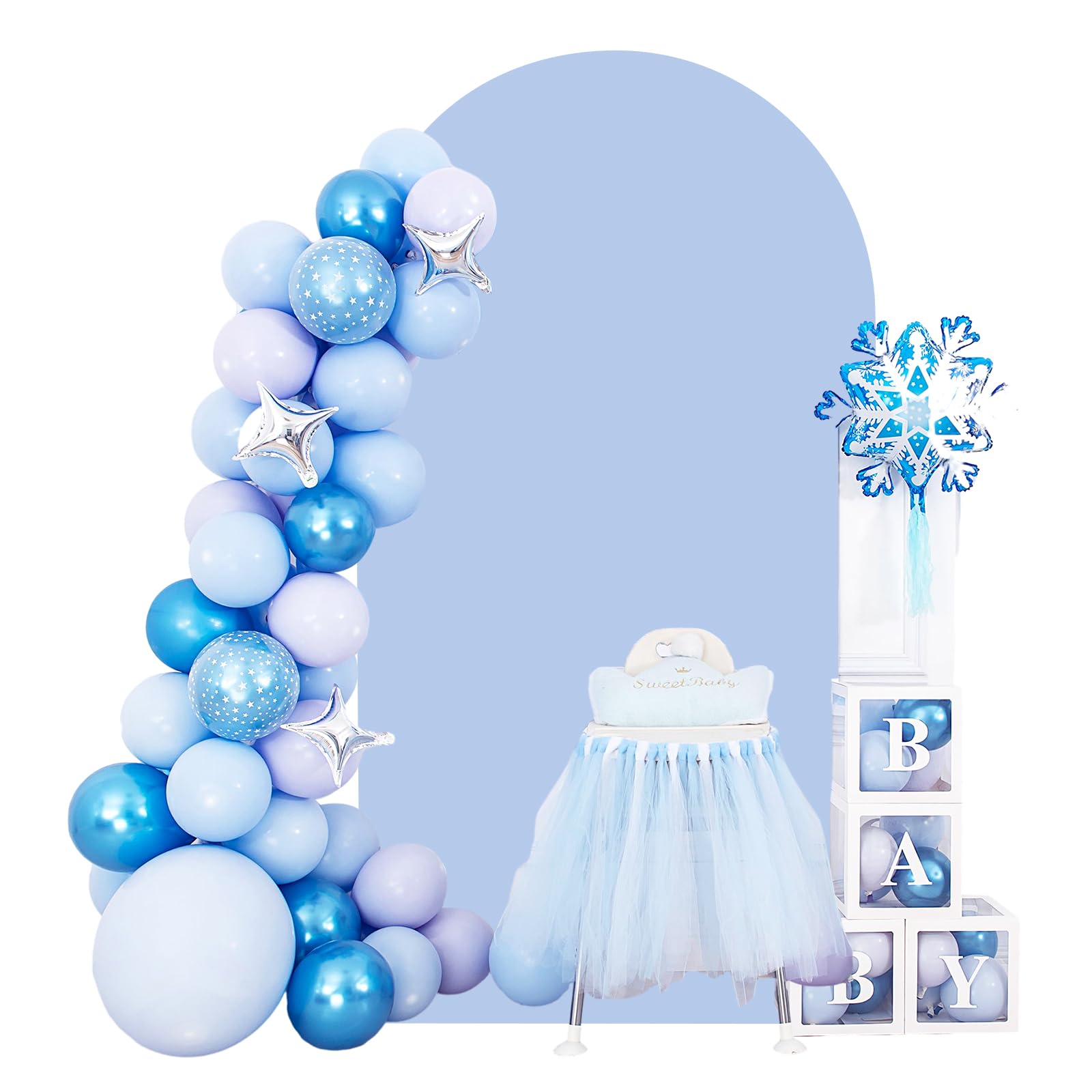 Photo 1 of 7.2 Ft Arch Backdrop Spandex Cover Fabric Arch Back Drop Cover Decoration for Wedding Anniversary Ceremony Baby Shower Parties Event Cloth Decor