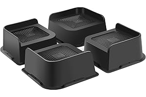 Sunifier Bed Risers 2 inch Heavy Duty 4 Pack, L Shape Furniture Risers 2 inch Support 5000LBs, Oversized Lifts Risers for Dorm Beds Frame, Sofa, Desk, Couch, Chairs Legs (Black 4-Pack,2 inch)