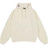 PULIDOH Casual Fleece Hoodie for Men with Pockets, Plain Soft Pullover Front Label Hooded Sweatshirt Unisex