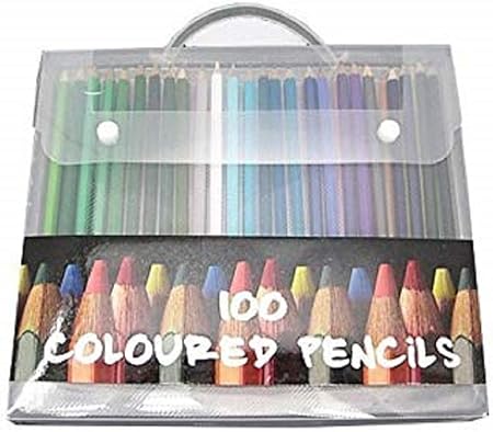 Amazon リタプロショップ カラフル色えんぴつランダム100本 携帯ケース入り 豊富な色彩 今流行の塗り絵やスケッチなどに 色鉛筆 文房具 オフィス用品