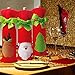 3PCS Wine Ornaments - Christmas Wine Bottle Decor set - Santa Claus Deer Bottle Cover Clothes - Christmas Tree Bows with a Merry Christmas Gift Bags - Kitchen Decoration for New Year Xmas Dinner Party