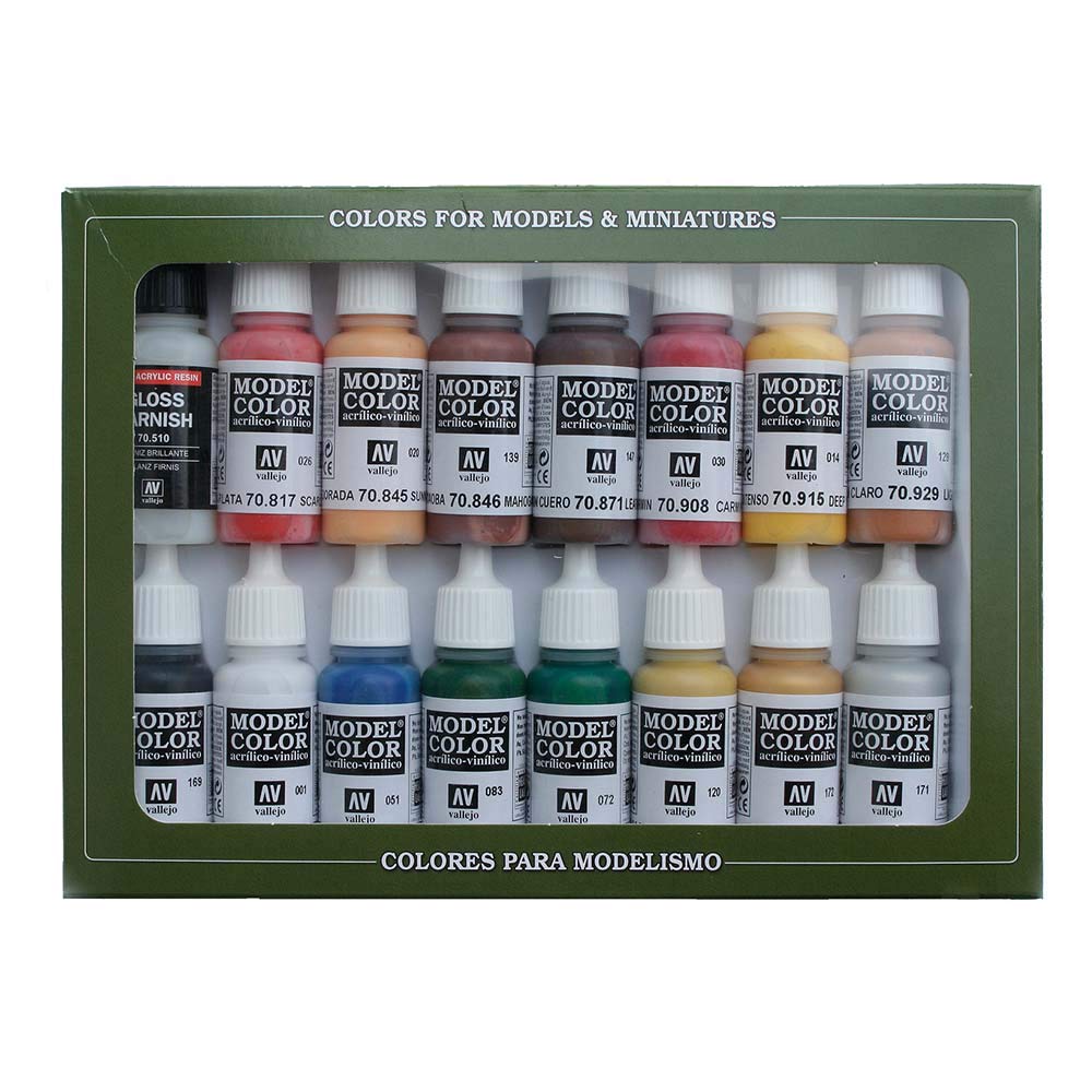 Vallejo Model Color American Revolution Acrylic Paint Set - Assorted Colours (Pack of 16)