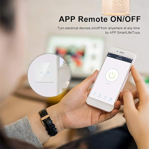 KKmoon Zigbee Smart Light Switch Smart LifeTuya App Mando a distancia UE Wall Touch Switch Compatible con Alexa Google Home para el control de voz