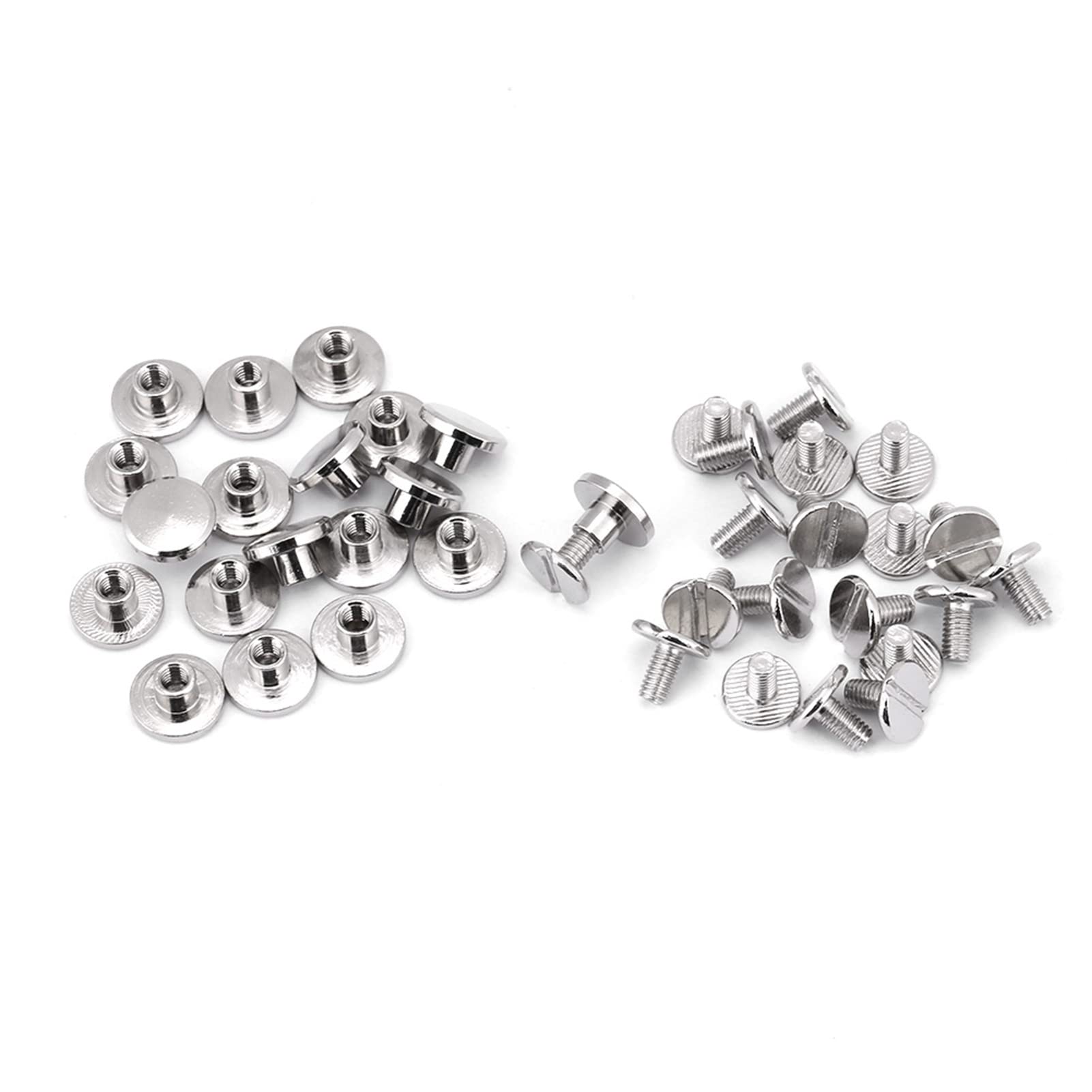 HEEPDD Leather Craft Rivets, Solid Brass Flat Studs DIY Screwback Cap Rivet for Belt Strap Bag Shoes Decoration
