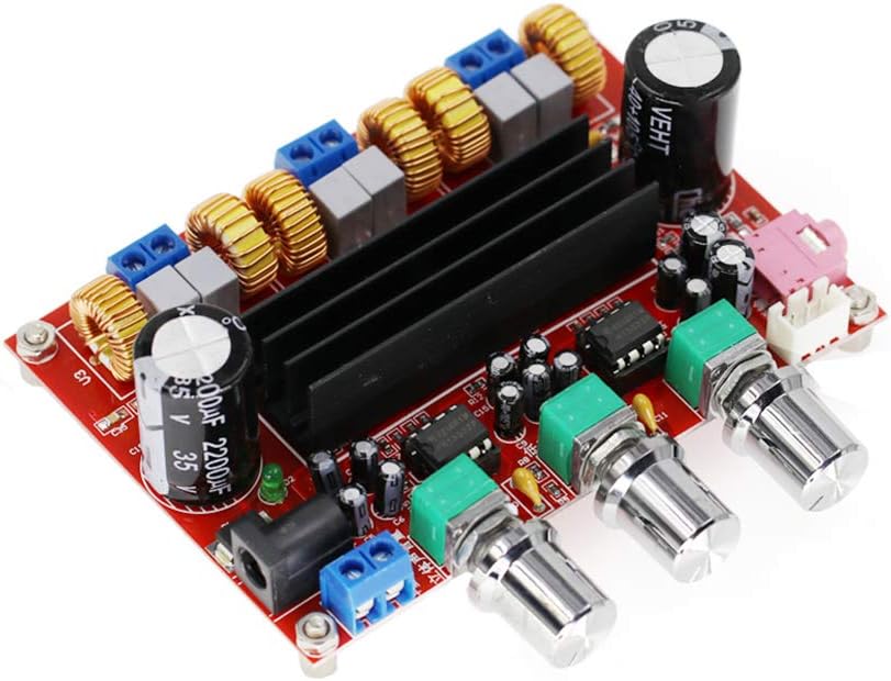 MANGKE Amplifier Board TPA3116D2 50Wx2+100W 2.1 Channel 12-24V Digital Power Subwoofer