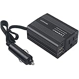 UCERAMI Car Inverter 150W DC 12V to 110V AC Outlet Car Adapter converter with 3.1A Dual Smart USB Charging