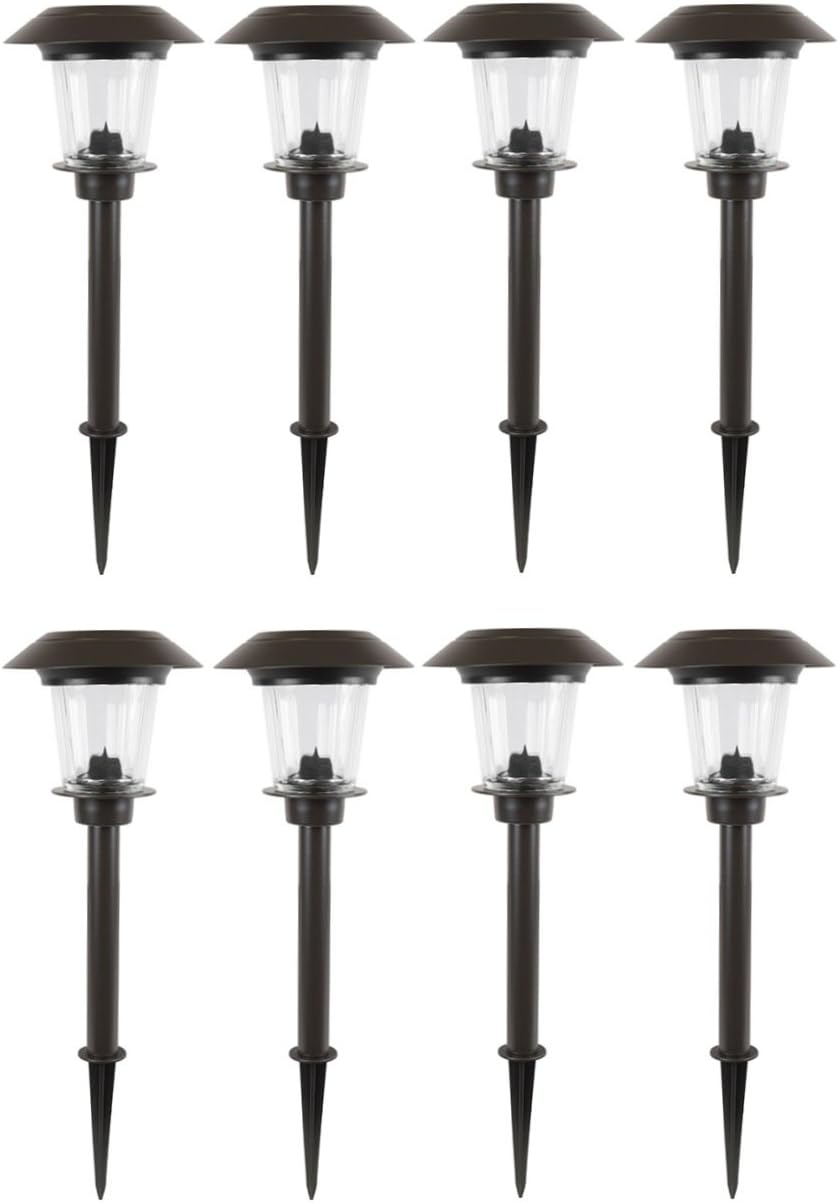 Smartyard Solar LED 13.8" H Pathway Lights 8-Pack - 6 lumens per Light.