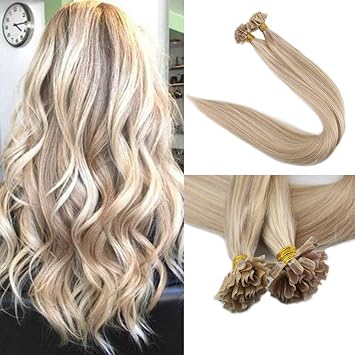 Fshine Prebonded Hair Extensions 20 Color P18 Ash Blonde And 613 Blonde Hair Extensions