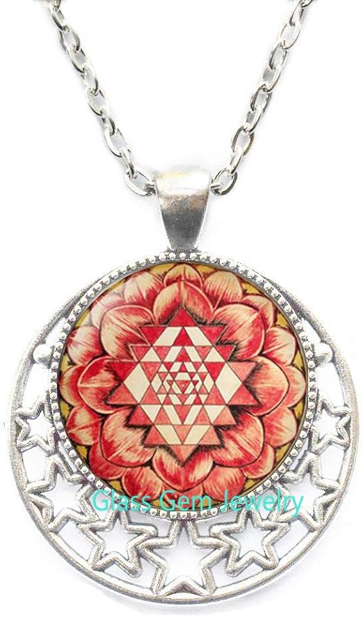 Pendantk Lotus, sri Yantra Pendant, Sacred Geometry