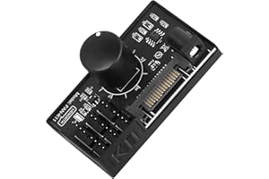 YANBORONSN 12V 4 Pin PWM PC Fan Controller for 6 PC Fans,1 in 6 Out PWM Fan Hub Powered by SATA/DC 5525,Cooling Fan Speed Kno